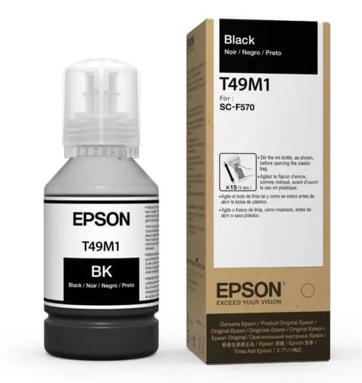 Refil de Tinta Sublimática Epson UltraChrome DS 140ml Black T49M1 F570 F571 e F170