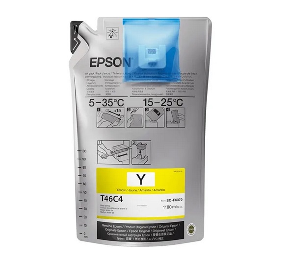 Bag de Tinta Sublimática Epson T46C4 Yellow UltraChrome 1100 ml F6370 F9470 F9470H 